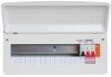 FuseBox F2014MX 100A Main Switch Consumer Unit with T2 Surge Protection, 14 Way, Steel, White