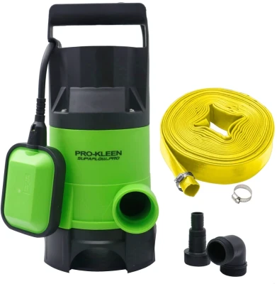 Mylek Pro-Kleen 750W Submersible Water Pump with 15M Heavy Duty Lay Flat Hose