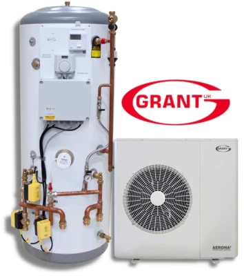 Grant Aerona3 13kW Air Source Heat Pump & 250L Pre-plumbed Cylinder w/ Install Pack