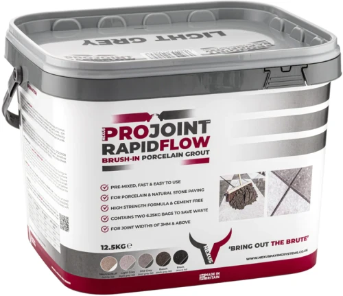ProJoint RapidFlow Brush-In Porcelain Paving Grout 12.5kg (Light Grey)