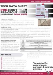 ProJoint PreGrout Paving Sealer Technical Data Sheet