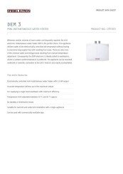 Stiebel Eltron DEM 4 Instantaneous Water Heater Data Sheet